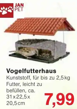 Wiglo Wunderland Vogelfutterhaus JAN PET Angebot
