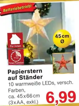 Wiglo Wunderland Papierstern auf Ständer Angebot