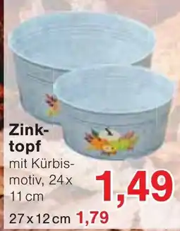 Wiglo Wunderland Zinktopf mit Kürbis-motiv Angebot