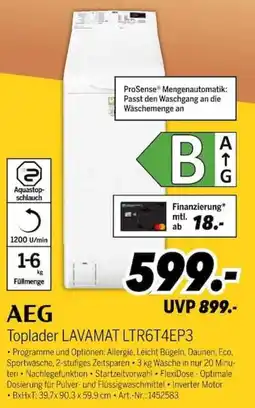MEDIMAX AEG Toplader LAVAMAT LTR6T4EP3 Angebot