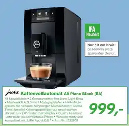 EP jura Kaffeevollautomat A8 Piano Black (EA) Angebot