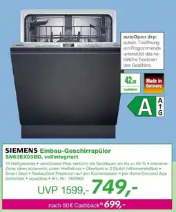 EP SIEMENS Einbau-Geschirrspüler Angebot