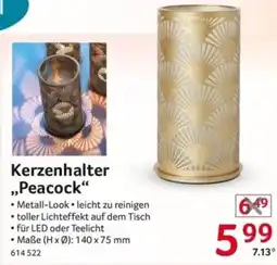 Selgros Kerzenhalter "Peacock" Angebot