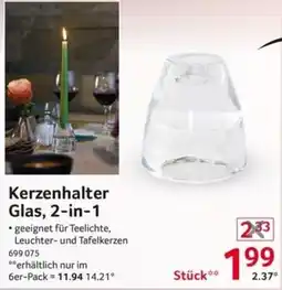 Selgros Kerzenhalter Glas, 2-in-1 Angebot