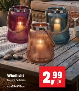 Thomas Philipps Windlicht Glas mit Seilhenkel Angebot