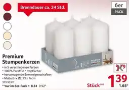 Selgros Premium Stumpenkerzen Angebot