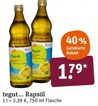 tegut Tegut Rapsöl 750ml Angebot