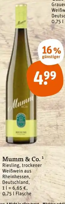 tegut Mumm & Co. 0,75L Angebot