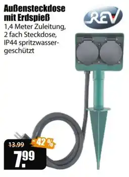 V Baumarkt Außensteckdose mit Erdspieß REV Angebot