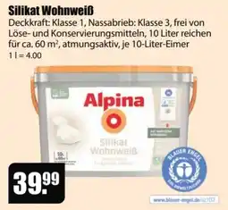 V Baumarkt Alpina Silikat Wohnweiß Angebot