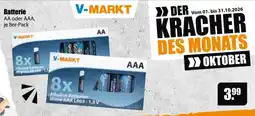 V Baumarkt V-MARKT Batterie AA oder AAA Angebot