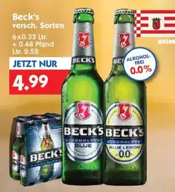 Hol'ab Getränkemarkt Beck's versch. Sorten Angebot