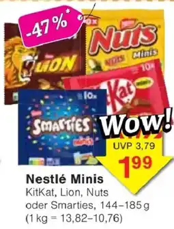 Jawoll Nestlé Minis KitKat, Lion, Nuts oder Smarties Angebot