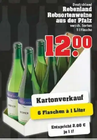 trinkgut Rebenland Rebsortenweine aus der Pfalz 1L Angebot