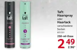 Selgros Taft Haarspray oder Haarlack Angebot