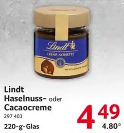 Selgros Lindt Haselnuss- oder Cacao Creme Angebot