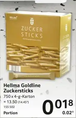 Selgros Hellma Goldline Zuckerssticks Angebot
