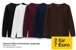 Zeeman Damen-T-Shirt mit Rundhals, langärmlig Angebot