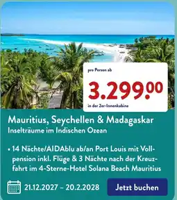 Aldi Süd Mauritius, Seychellen & Madagaskar Angebot
