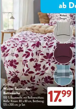 Aldi Süd NOVITESSE Winter-Seersucker-Bettwäsche Angebot