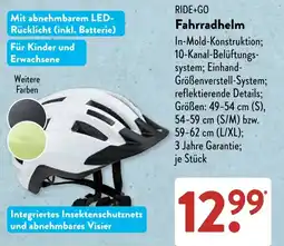 Aldi Süd RIDE+GO Fahrradhelm Angebot