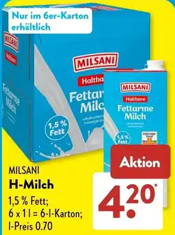 Aldi Süd MILSANI H-Milch Angebot