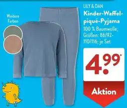 Aldi Süd LILY & DAN Kinder-Waffelpiqué-Pyjama Angebot