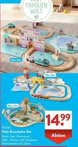 Aldi Süd TOYLINO Holz-Eisenbahn-Set Angebot