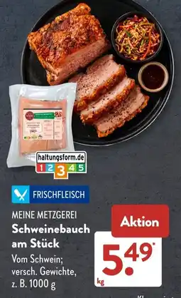 Aldi Süd MEINE METZGEREI Schweinebauch Angebot