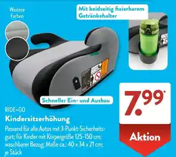 Aldi Süd RIDE+GO Kindersitzerhöhung Angebot