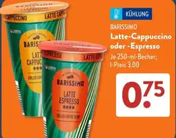 Aldi Süd BARISSIMO Latte-Cappuccino oder -Espresso Angebot