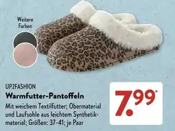Aldi Süd UP2FASHION Warmfutter-Pantoffeln Angebot