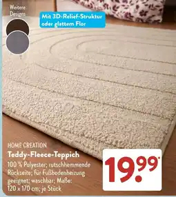 Aldi Süd HOME CREATION Teddy-Fleece-Teppich Angebot