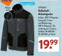 Aldi Süd TOPCRAFT Softshell-Arbeitsjacke Angebot