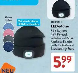 Aldi Süd TOPCRAFT LED-Mütze Angebot