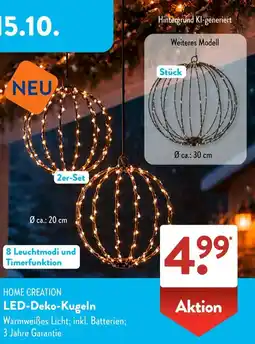 Aldi Süd HOME CREATION LED-Deko-Kugeln Angebot