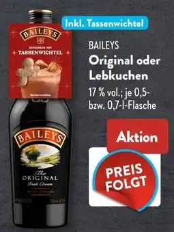 Aldi Süd BAILEYS Original oder Lebkuchen Angebot