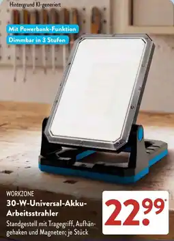 Aldi Süd WORKZONE 30-W-Universal-Akku-Arbeitsstrahler Angebot
