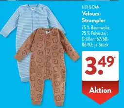 Aldi Süd LILY & DAN Velours-Strampler Angebot
