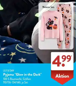 Aldi Süd LILY & DAN Pyjama "Glow in the Dark" Angebot