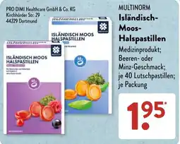 Aldi Süd MULTINORM Isländisch-Moos-Halspastillen Angebot