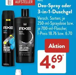Aldi Süd AXE Deo-Spray oder 3-in-1-Duschgel Angebot