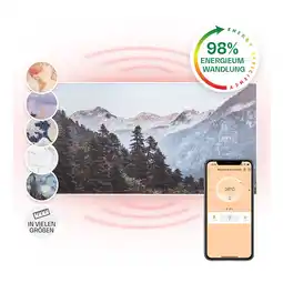 Netto Marken-Discount Wonderwall Air Art Smart Infrarotheizung 120x60cm 700W Wandinstallation App-Steuerung Berge Angebot