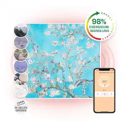 Netto Marken-Discount Wonderwall Air Art Smart Infrarotheizung 60x60cm 350W Wandinstallation App-Steuerung Mandelblüten Angebot