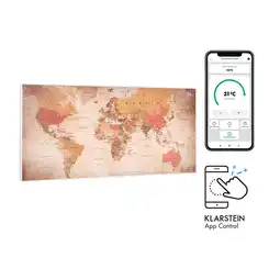 Netto Marken-Discount Wonderwall Air Art Smart Infrarotheizung 120x60cm 700W Wandinstallation App-Steuerung Weltkarte Angebot