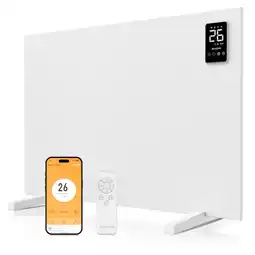 Netto Marken-Discount Brandson, Infrarotheizung 450 W mit App, Fernbedienung & Trockengestell, weiß Angebot