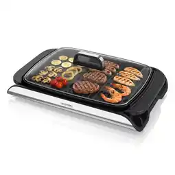 Netto Marken-Discount Arendo Tischgrill, Elektrogrill, Glasdeckel, Edelstahl, extrastark, Antihaftbeschichtet, schwarz Angebot