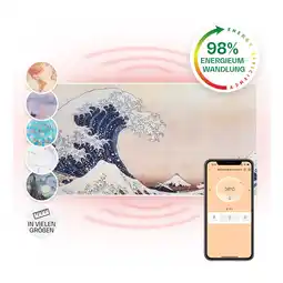 Netto Marken-Discount Wonderwall Air Art Smart Infrarotheizung 120x60cm 700W Wandinstallation App-Steuerung Wellen Angebot