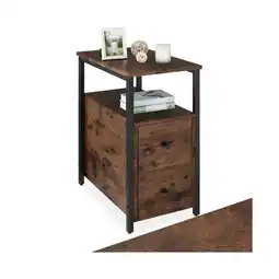 Netto Marken-Discount tectake Nachttisch, Industrial Style, 2 Ablagen und 2 Schubladen, 30 x 49,5 x 61,5 cm Angebot