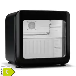 Netto Marken-Discount Audrey Evo Getränkekühlschrank Retro-Design Glastür 45 L EEK C Schwarz 46 Liter Angebot